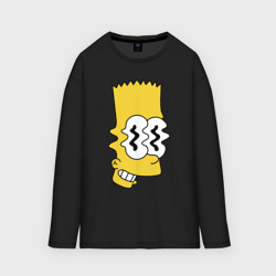 Женский лонгслив oversize хлопок Bart Simpson - glitch