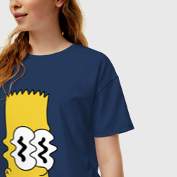 Женская футболка хлопок Oversize Bart Simpson - glitch - фото 2