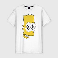 Мужская футболка хлопок Slim Bart Simpson - glitch