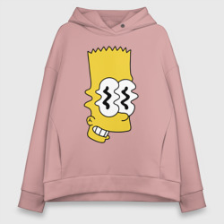 Женское худи Oversize хлопок Bart Simpson - glitch