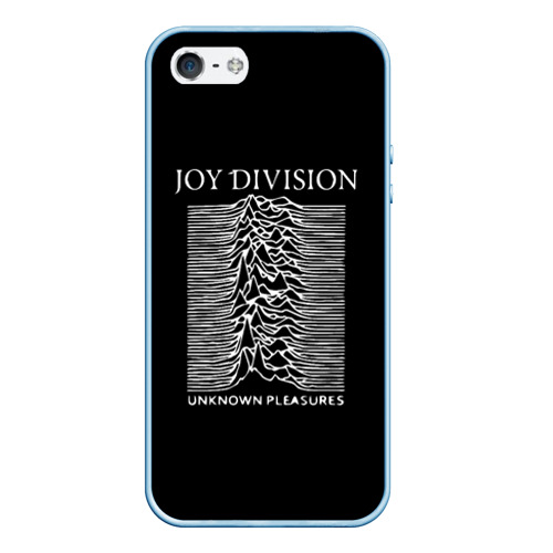 Чехол для iPhone 5/5S матовый Joy Division - unknown pleasures, цвет голубой