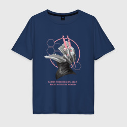 Мужская футболка хлопок Oversize Евангелион Ева в форме берсерка