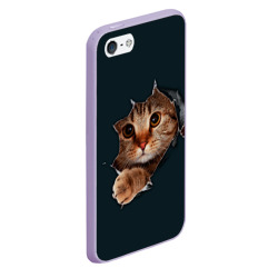 Чехол для iPhone 5/5S матовый Вылезающий котёнок - фото 2