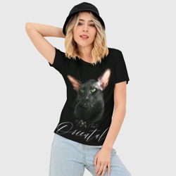 Женская футболка 3D Slim Кот породы ориентал - фото 2