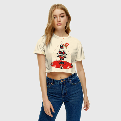 Женская футболка Crop-top 3D Культ ягненка агнец - фото 4