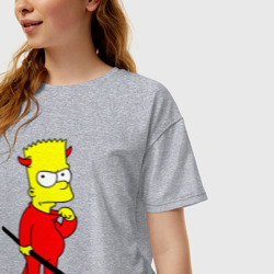 Женская футболка хлопок Oversize Bart Simpson - devil - фото 2