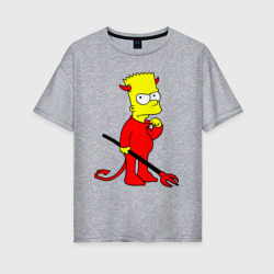 Женская футболка хлопок Oversize Bart Simpson - devil