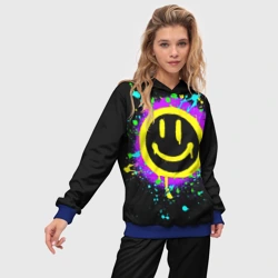 Женский костюм с толстовкой 3D Смайлик - неоновые брызги - фото 2