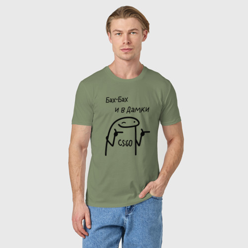 Мужская футболка хлопок с принтом Мемасик CS:GO, фото на моделе #1