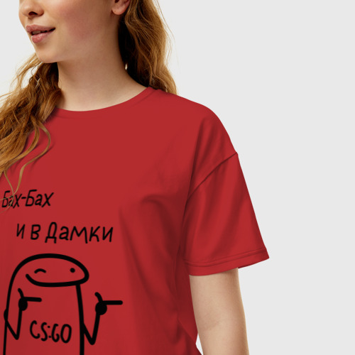Женская футболка хлопок Oversize с принтом Мемасик CS:GO, фото на моделе #1