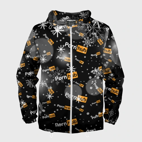 Мужская ветровка 3D Надписи Porn Hub снежинки купить по цене  