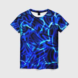Женская футболка 3D Удар неоновой молнии