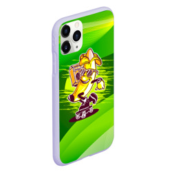 Чехол для iPhone 11 Pro матовый Банан катится на скейте - фото 2
