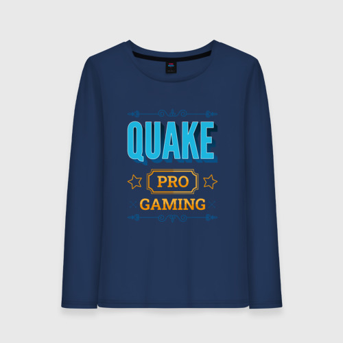 Женский лонгслив хлопок с принтом Игра Quake pro gaming, вид спереди #2