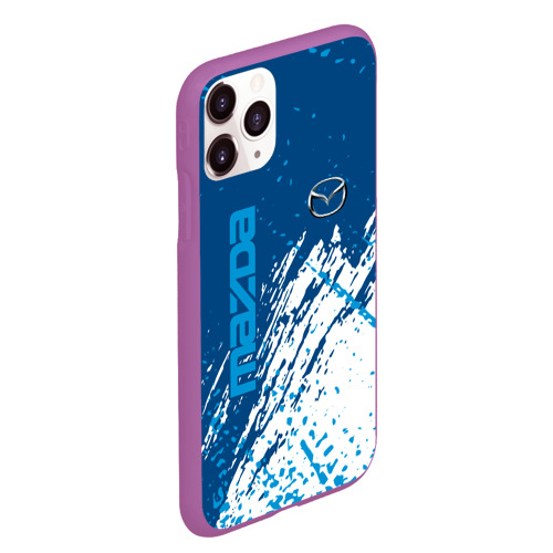 Чехол для iPhone 11 Pro Max матовый Mazda - краска, цвет фиолетовый - фото 3