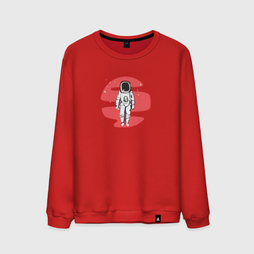 Мужской свитшот хлопок с принтом Astronaut - minimal art, вид спереди #2