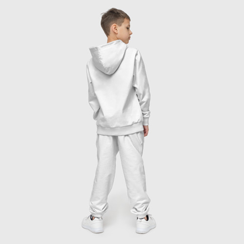 Детский костюм с толстовкой хлопок с принтом Astronaut - minimal art, вид сзади #2