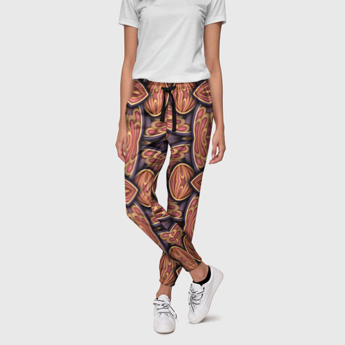 Женские брюки 3D с принтом Объемная  абстракция, фото на моделе #1