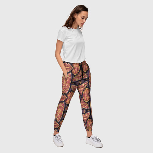 Женские брюки 3D с принтом Объемная  абстракция, вид сбоку #3