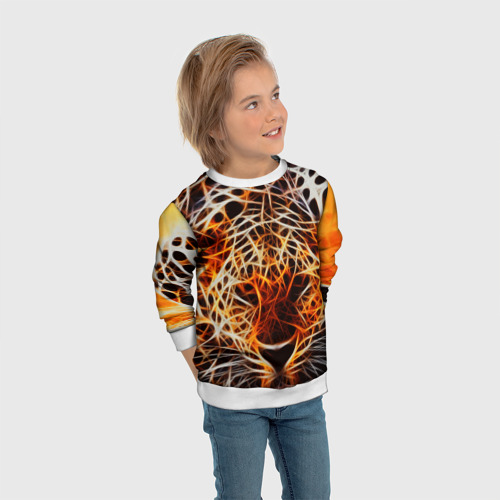 Детский свитшот 3D Огненный гепард, цвет 3D печать - фото 5