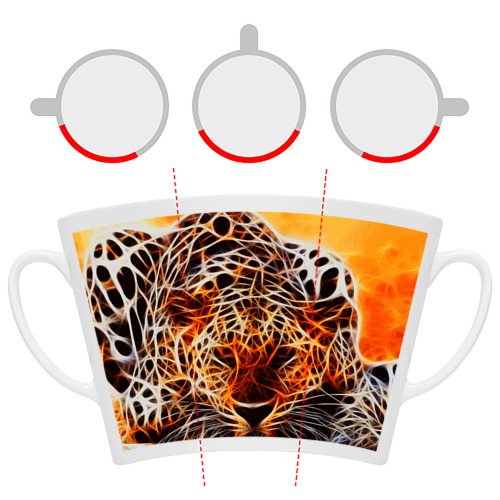 Кружка Латте с принтом Огненный гепард, фото #6