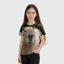 Детская футболка 3D Капибара - водосвинка - фото 2
