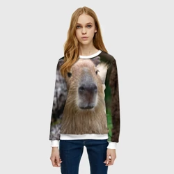 Женский свитшот 3D Капибара - водосвинка - фото 2