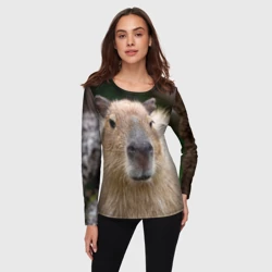 Женский лонгслив 3D Капибара - водосвинка - фото 2