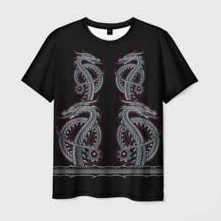 Мужская футболка 3D Дом Дракона орнамент с драконами