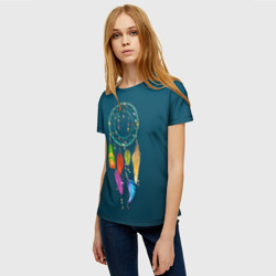 Женская футболка 3D Ловец снов - индейский амулет - фото 2