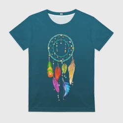 Женская футболка 3D Ловец снов - индейский амулет