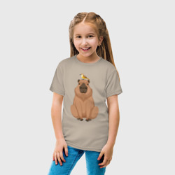 Детская футболка хлопок Капибара и птица - фото 2