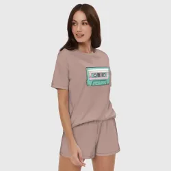 Женская пижама с шортиками хлопок Музыкальная кассета - олды поймут - фото 2