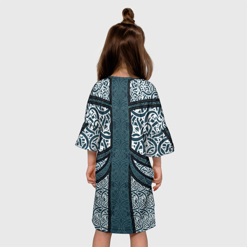 Детское платье 3D с принтом УЗОР  ФЕНТЕЗИ, вид сзади #2
