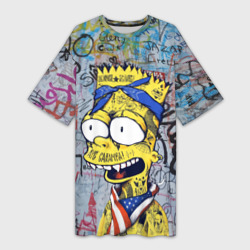 Платье-футболка 3D Кульный Барт Симпсон весь в тату - Hype