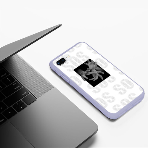 Чехол для iPhone 7Plus/8 Plus матовый Из тьмы - SOS HELP, цвет светло-сиреневый - фото 5