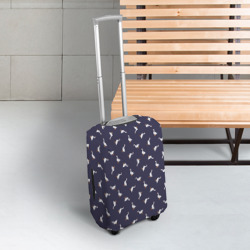 Чехол для чемодана 3D Гуси на синем паттерн - фото 2