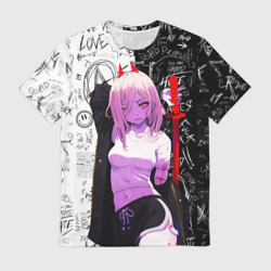 Мужская футболка 3D Пауэр с мечом - Человек бензопила