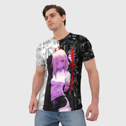 Мужская футболка 3D Пауэр с мечом - Человек бензопила - фото 2