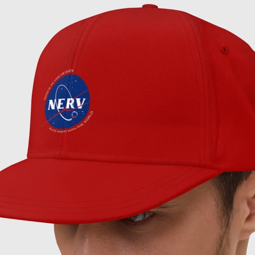 Кепка снепбек с прямым козырьком NASA nerv Evangelion