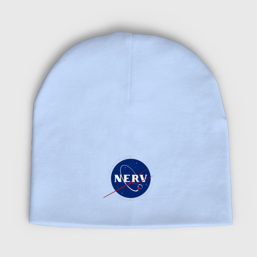 Детская шапка демисезонная NASA nerv Evangelion, цвет мягкое небо