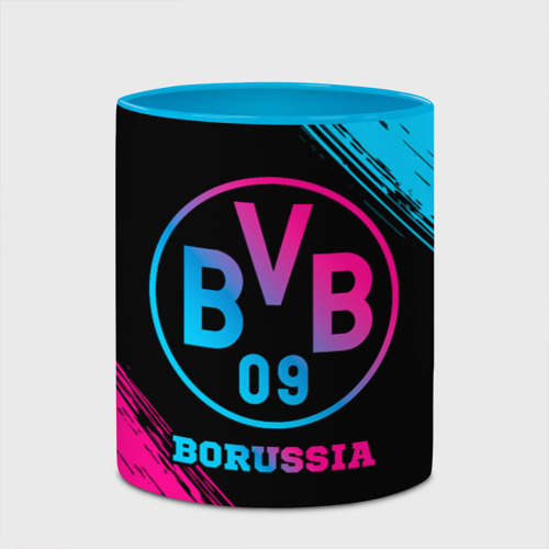 Кружка с полной запечаткой Borussia - neon gradient, цвет белый + небесно-голубой - фото 4