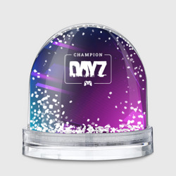 Игрушка Снежный шар DayZ gaming champion: рамка с лого и джойстиком на неоновом фоне