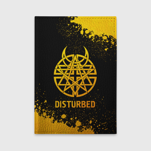 Обложка для автодокументов Disturbed - gold gradient