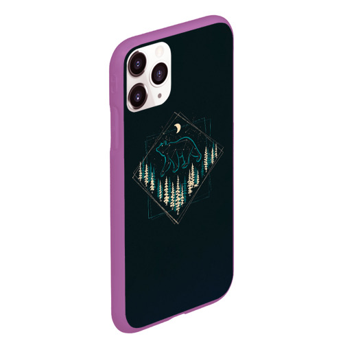 Чехол для iPhone 11 Pro Max матовый Созвездие медведицы, цвет фиолетовый - фото 3
