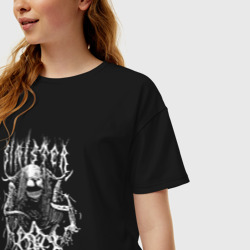 Женская футболка хлопок Oversize Sinister - Black Metal Style - фото 2