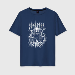 Женская футболка хлопок Oversize Sinister - Black Metal Style