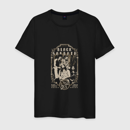 Мужская футболка из хлопка с принтом Black Sabbath band, вид спереди №1