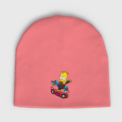 Мужская шапка демисезонная Барт Симпсон на ховерборде