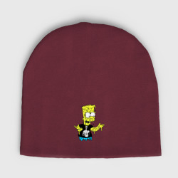 Женская шапка демисезонная Плавящийся Барт Симпсон - стилизация